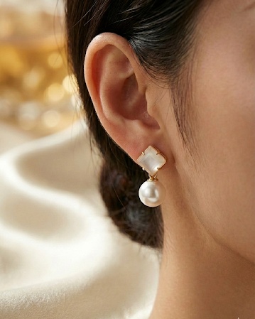 Elegant pearl drop earrings