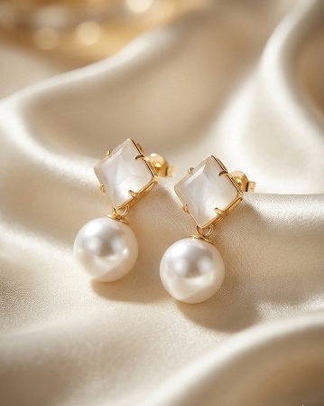 Elegant pearl drop earrings