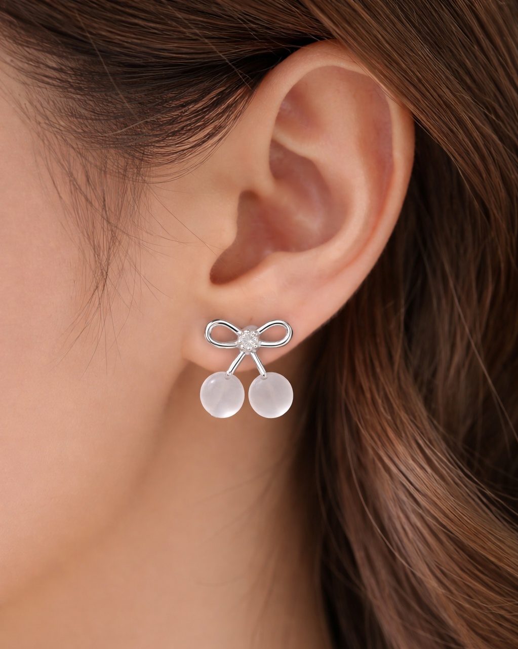 Elegant Bow Pearl Stud Earrings for Women